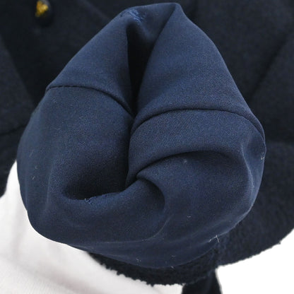 Chanel 1995 Collarless Single Breasted Jacket Navy #38