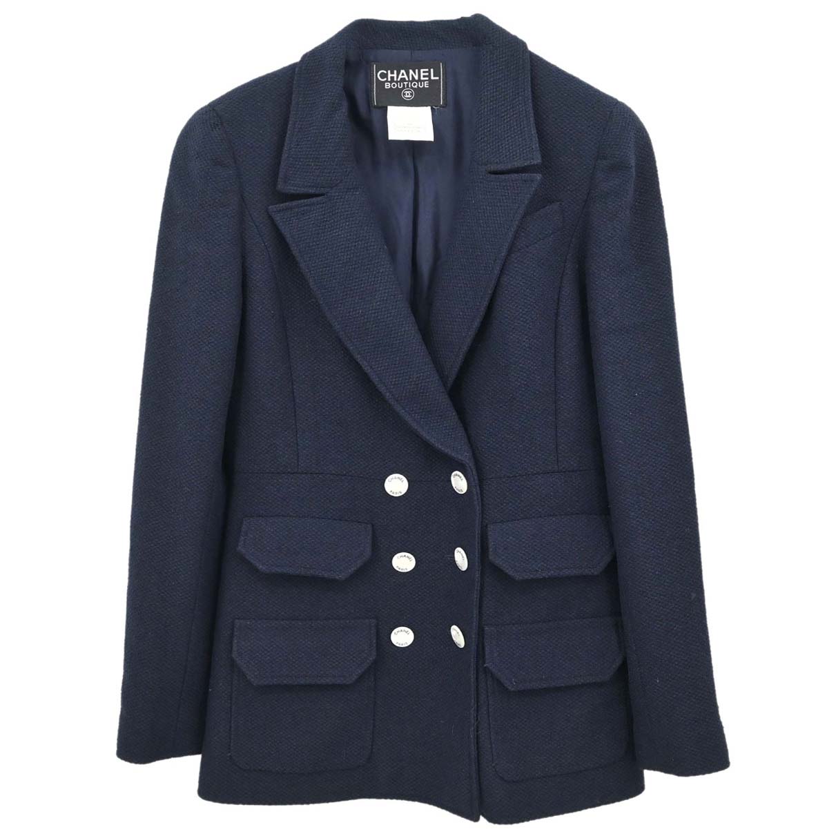 Chanel 1997 Double Breasted Jacket Navy #38