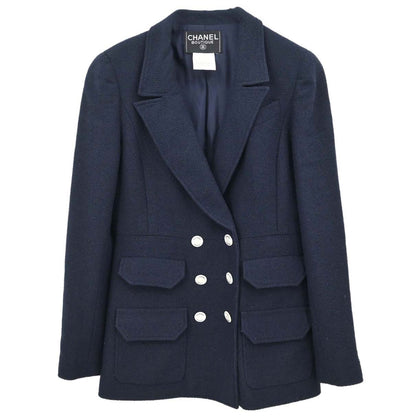 Chanel 1997 Double Breasted Jacket Navy #38