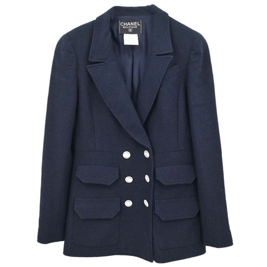 Chanel 1997 Double Breasted Jacket Navy #38