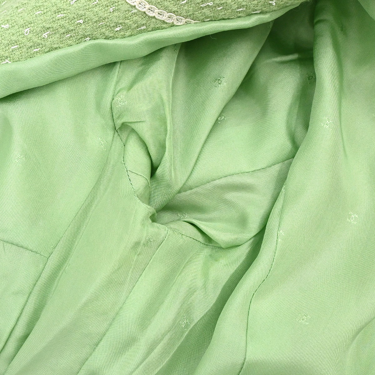 Chanel 1994 Collarless Tweed Jacket Green #38