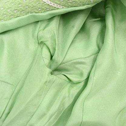 Chanel 1994 Collarless Tweed Jacket Green #38
