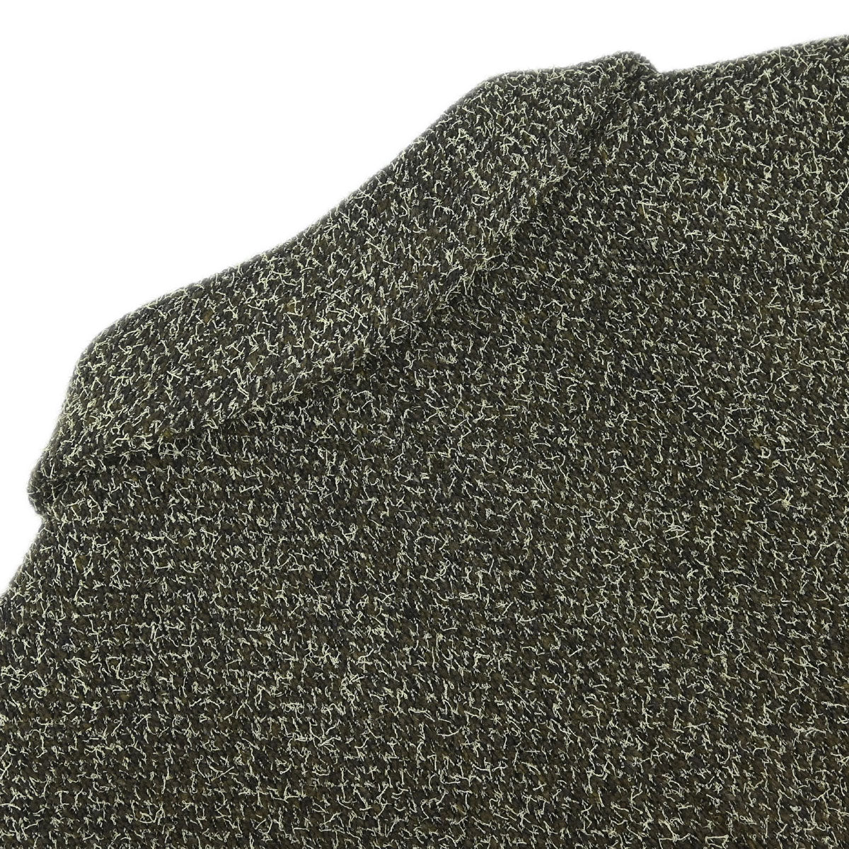 Chanel 1997 Double Breasted Tweed Jacket Khaki #40