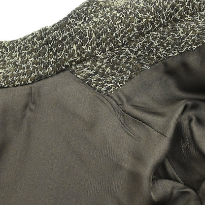 Chanel 1997 Double Breasted Tweed Jacket Khaki #40