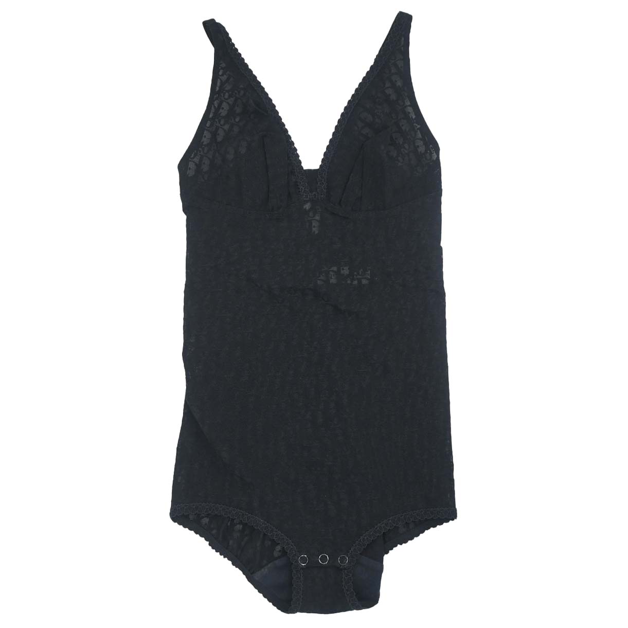 Christian Dior Trotter Lingerie Mesh Lace Bodysuit Black #80A/M