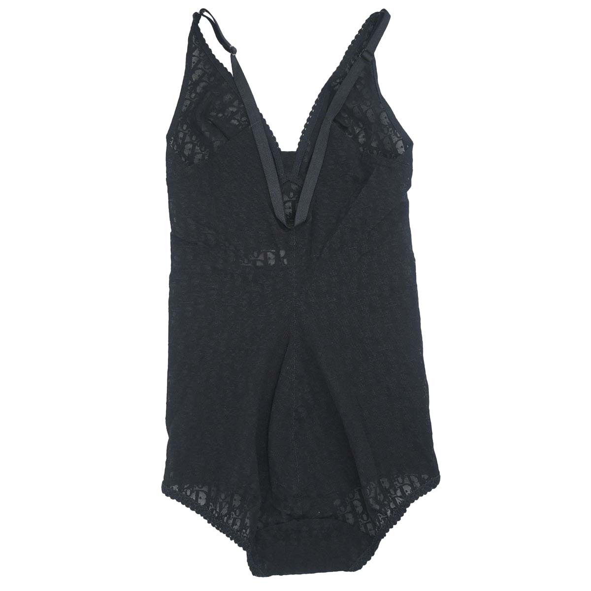 Christian Dior Trotter Lingerie Mesh Lace Bodysuit Black #80A/M