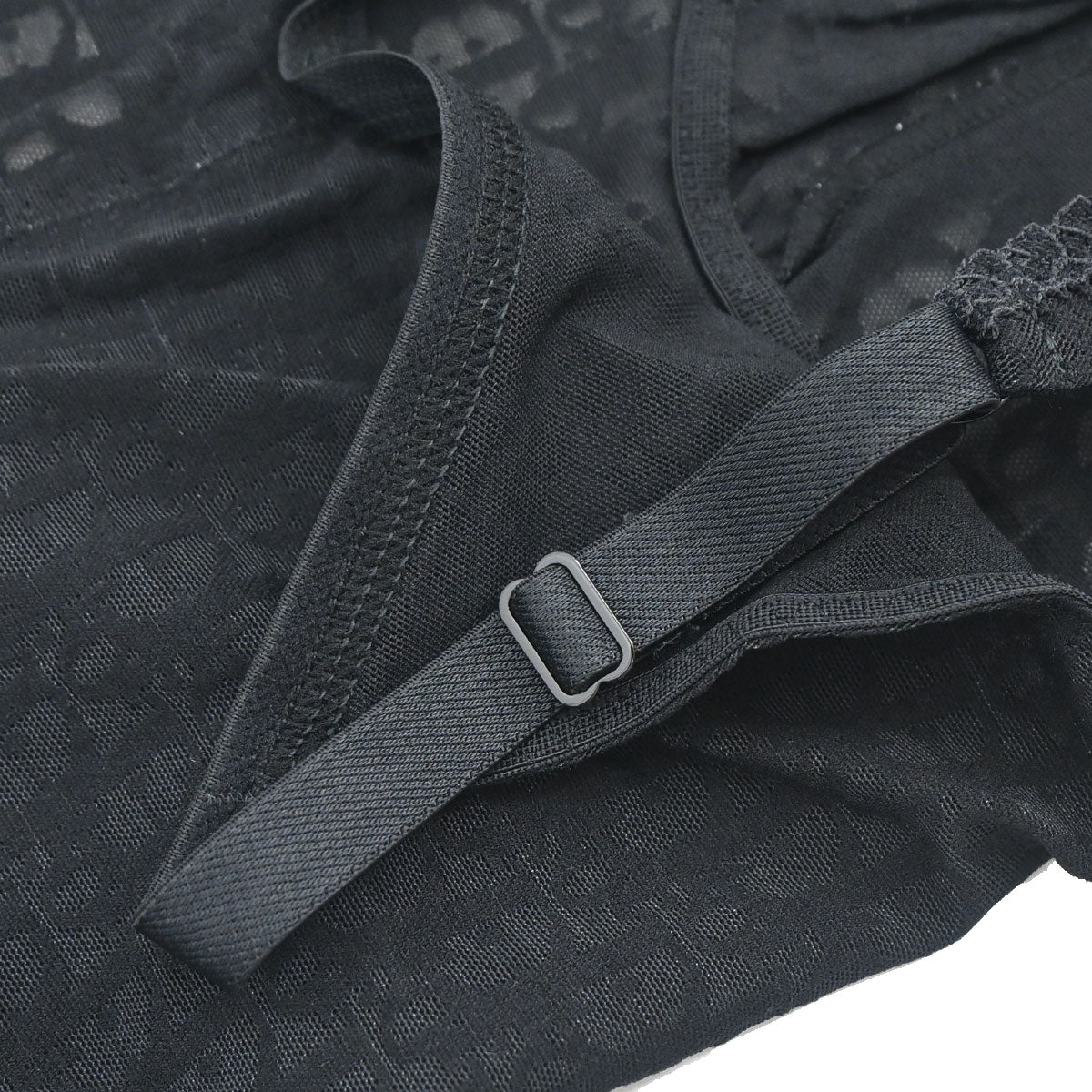 Christian Dior Trotter Lingerie Mesh Lace Bodysuit Black #80A/M
