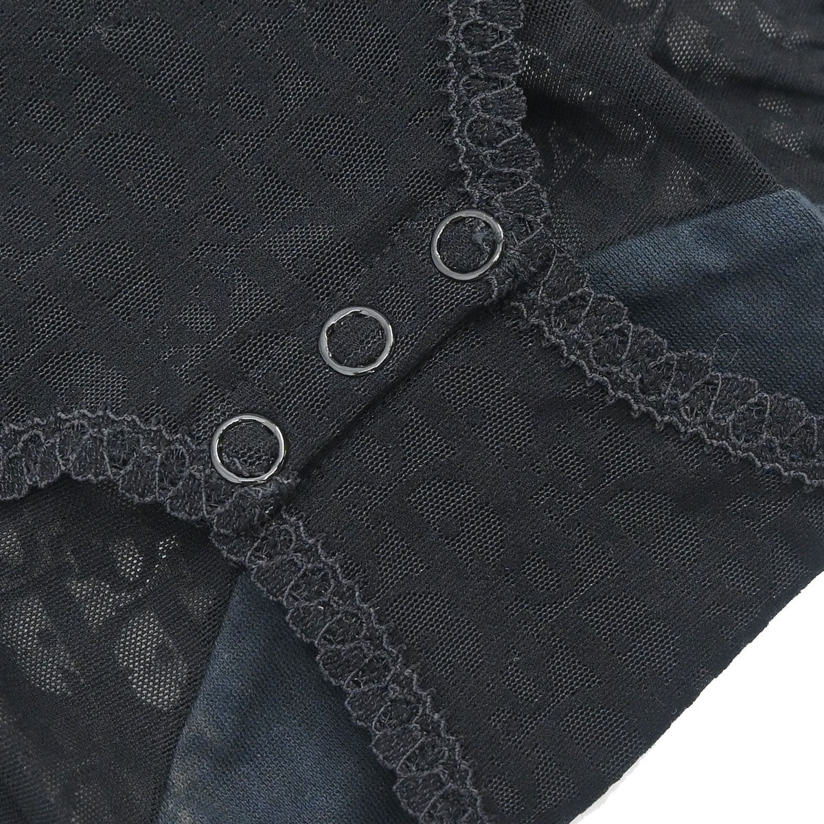 Christian Dior Trotter Lingerie Mesh Lace Bodysuit Black #80A/M