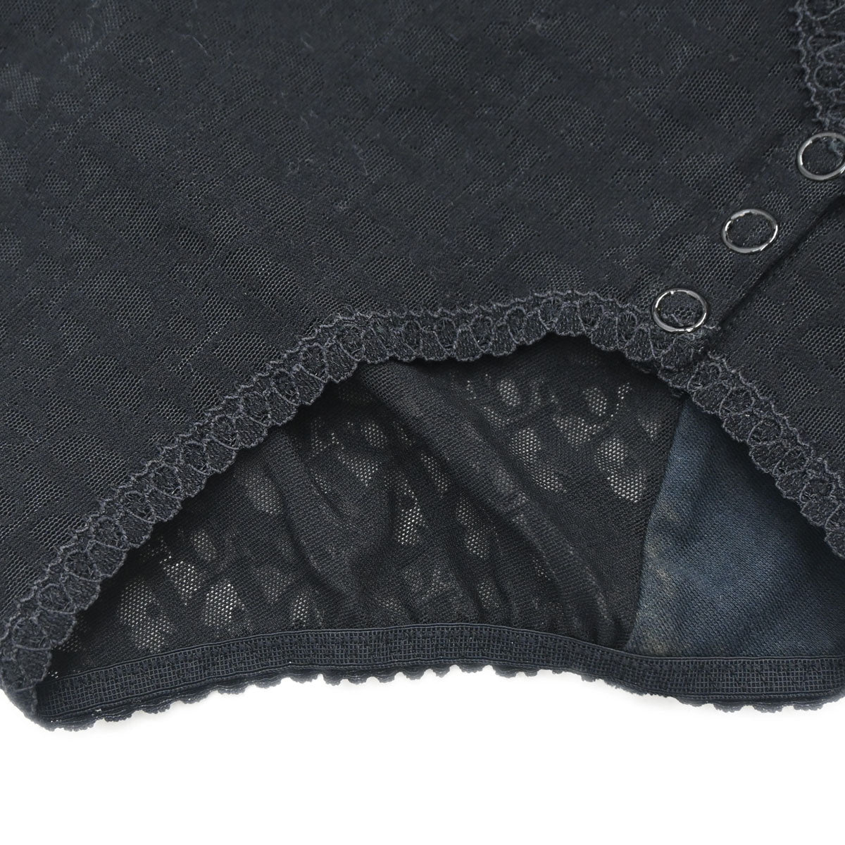 Christian Dior Trotter Lingerie Mesh Lace Bodysuit Black #80A/M