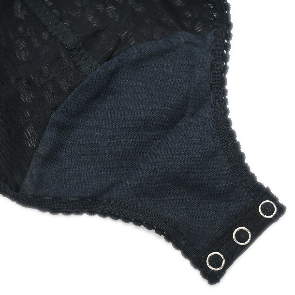 Christian Dior Trotter Lingerie Mesh Lace Bodysuit Black #80A/M