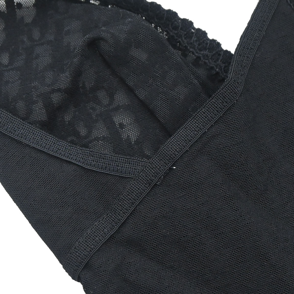Christian Dior Trotter Lingerie Mesh Lace Bodysuit Black #80A/M