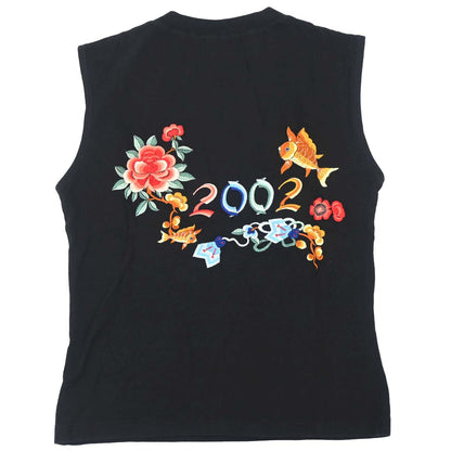 Christian Dior 2001 Sleeveless Tank Top Embroidery Black #40