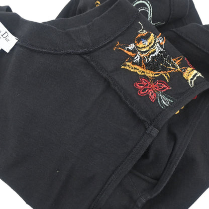 Christian Dior 2001 Sleeveless Tank Top Embroidery Black #40