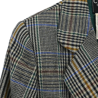 Chanel Single Breasted Check Jacket Gray #34