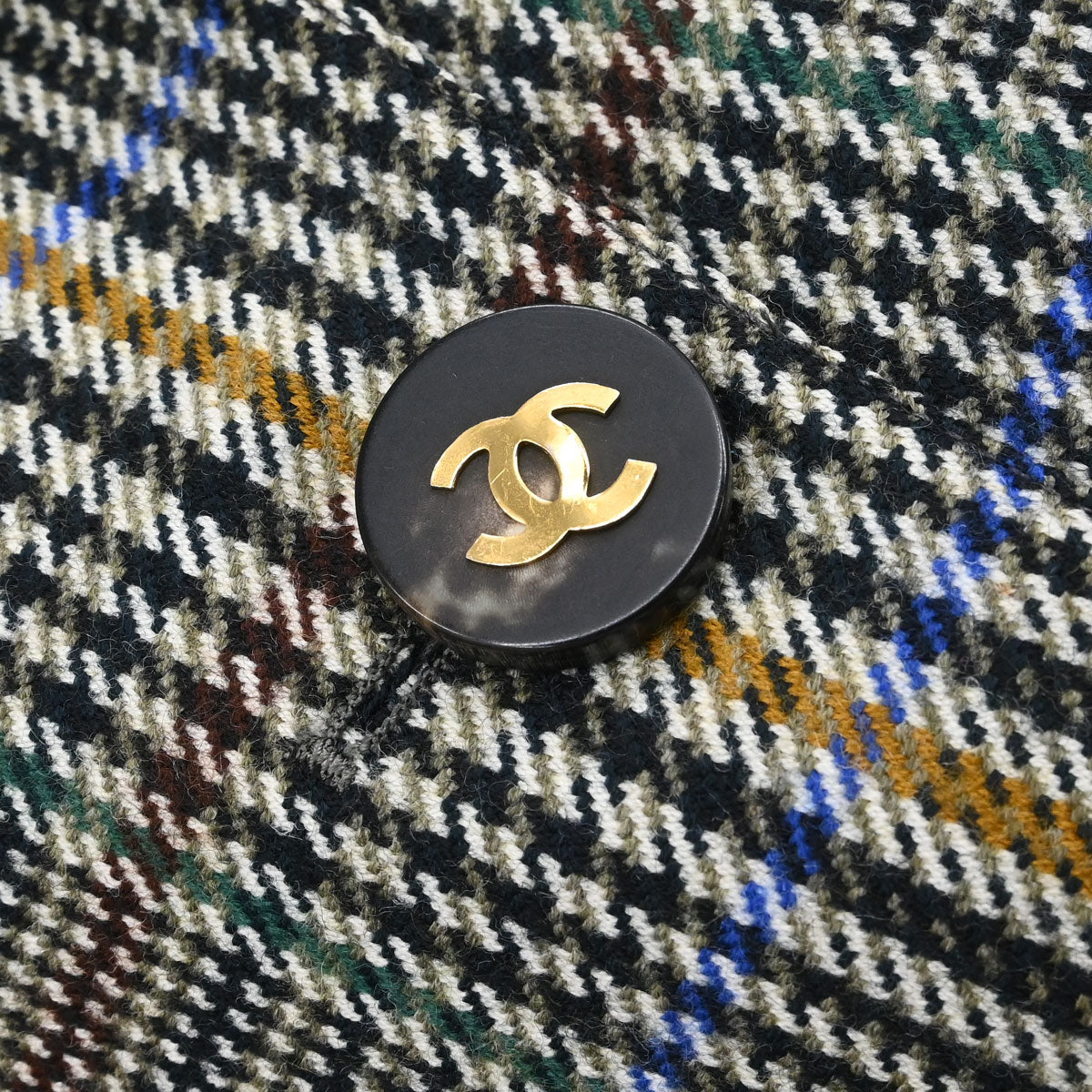 Chanel Single Breasted Check Jacket Gray #34