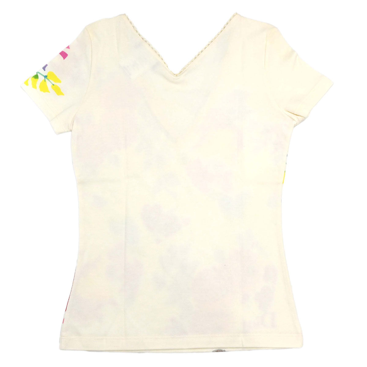 Christian Dior 2006 Floral T-shirt Sequins Beads Ivory #36