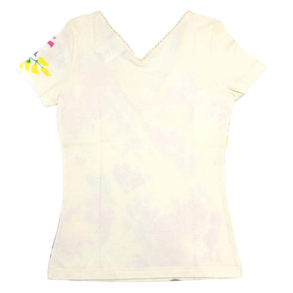 Christian Dior 2006 Floral T-shirt Sequins Beads Ivory #36