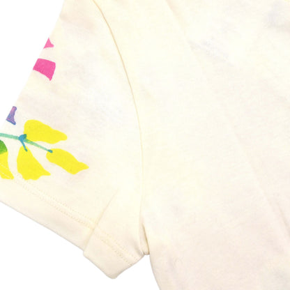 Christian Dior 2006 Floral T-shirt Sequins Beads Ivory #36
