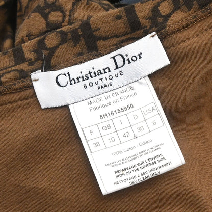 Christian Dior 2005 Romantic Trotter T-shirt Top Corsage Bow Brown #38