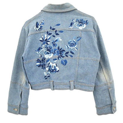 Christian Dior 2005 Embroidery Denim Jacket Light Blue #44