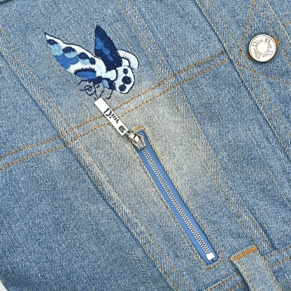 Christian Dior 2005 Embroidery Denim Jacket Light Blue #44