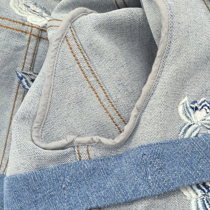 Christian Dior 2005 Embroidery Denim Jacket Light Blue #44