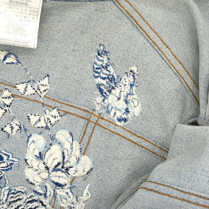 Christian Dior 2005 Embroidery Denim Jacket Light Blue #44