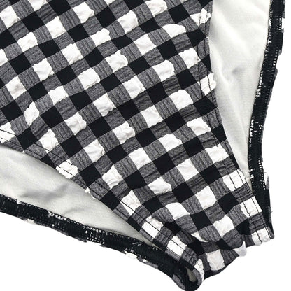 Chanel 2010 Swimwear Swimsuit Gingham Check Black #36