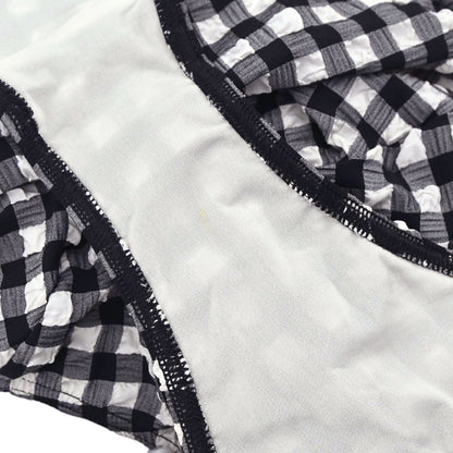 Chanel 2010 Swimwear Swimsuit Gingham Check Black #36