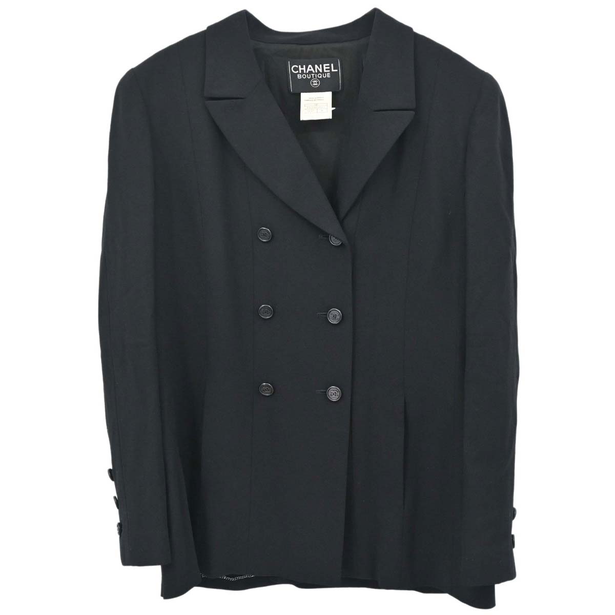 Chanel 1998 Double Breasted Jacket Black #46