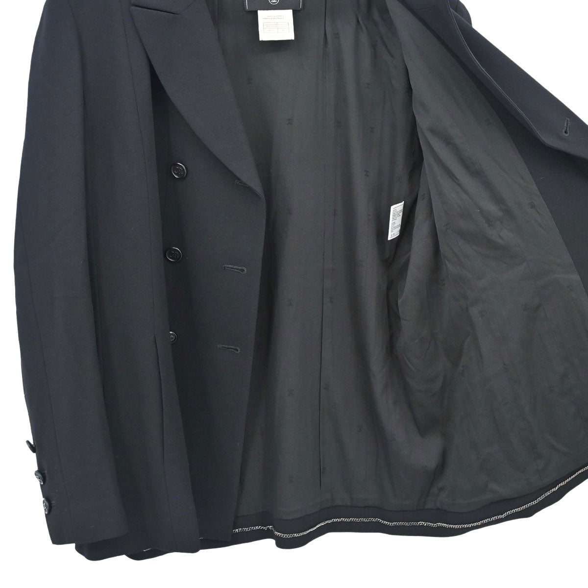 Chanel 1998 Double Breasted Jacket Black #46