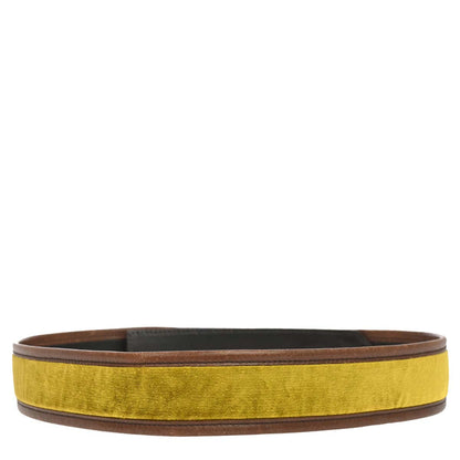 Gucci Brown Leather Velvet Belt #80/32 Small Good