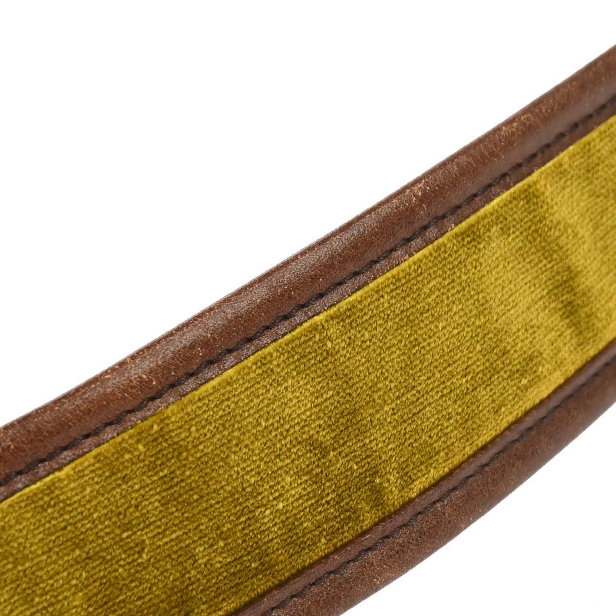 Gucci Brown Leather Velvet Belt #80/32 Small Good