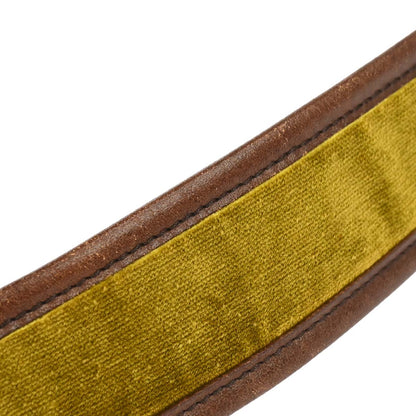 Gucci Brown Leather Velvet Belt #80/32 Small Good