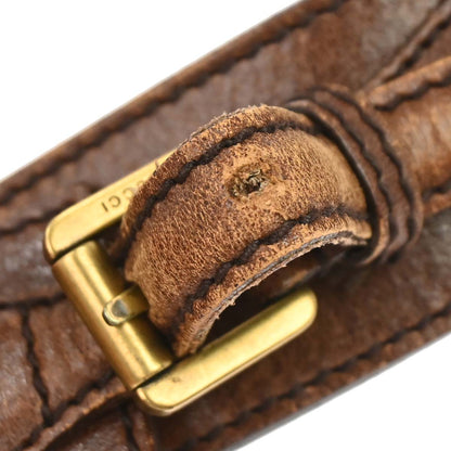 Gucci Brown Leather Velvet Belt #80/32 Small Good