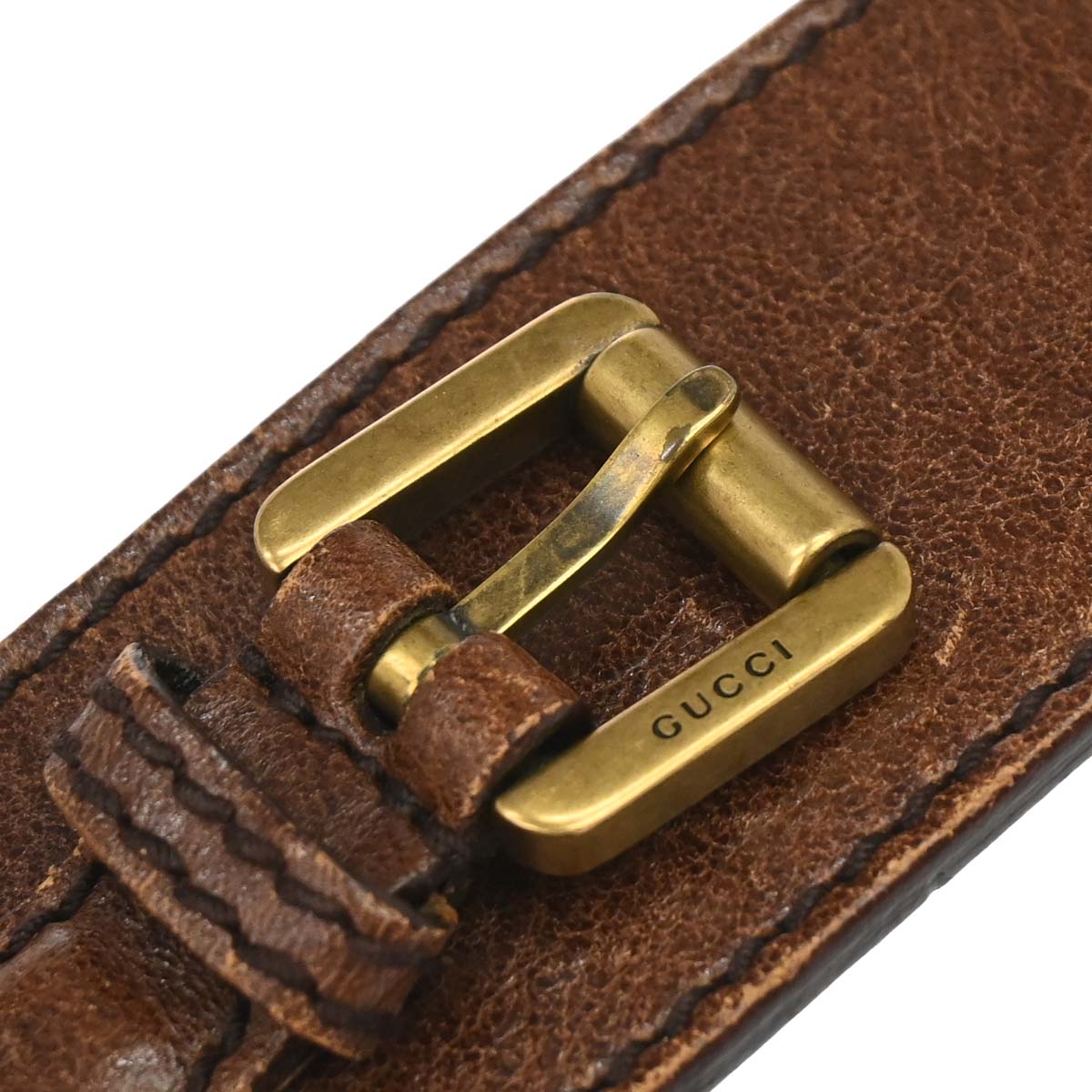Gucci Brown Leather Velvet Belt #80/32 Small Good