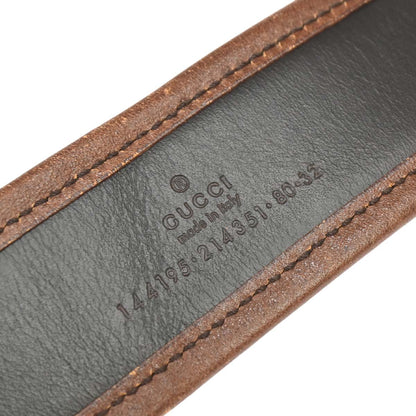 Gucci Brown Leather Velvet Belt #80/32 Small Good