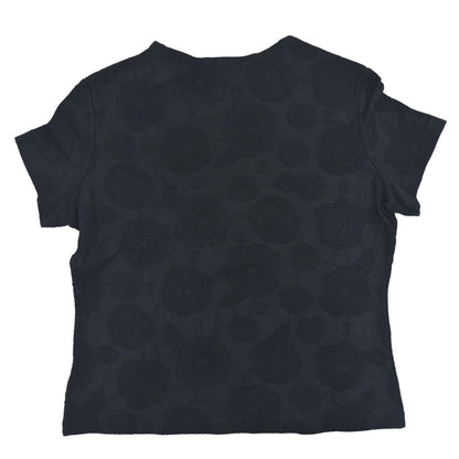 Chanel 1998 Short Sleeve Camellia CC Top Black #50