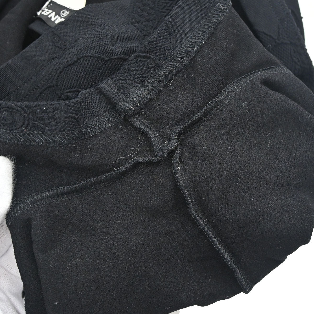 Chanel 1998 Short Sleeve Camellia CC Top Black #50