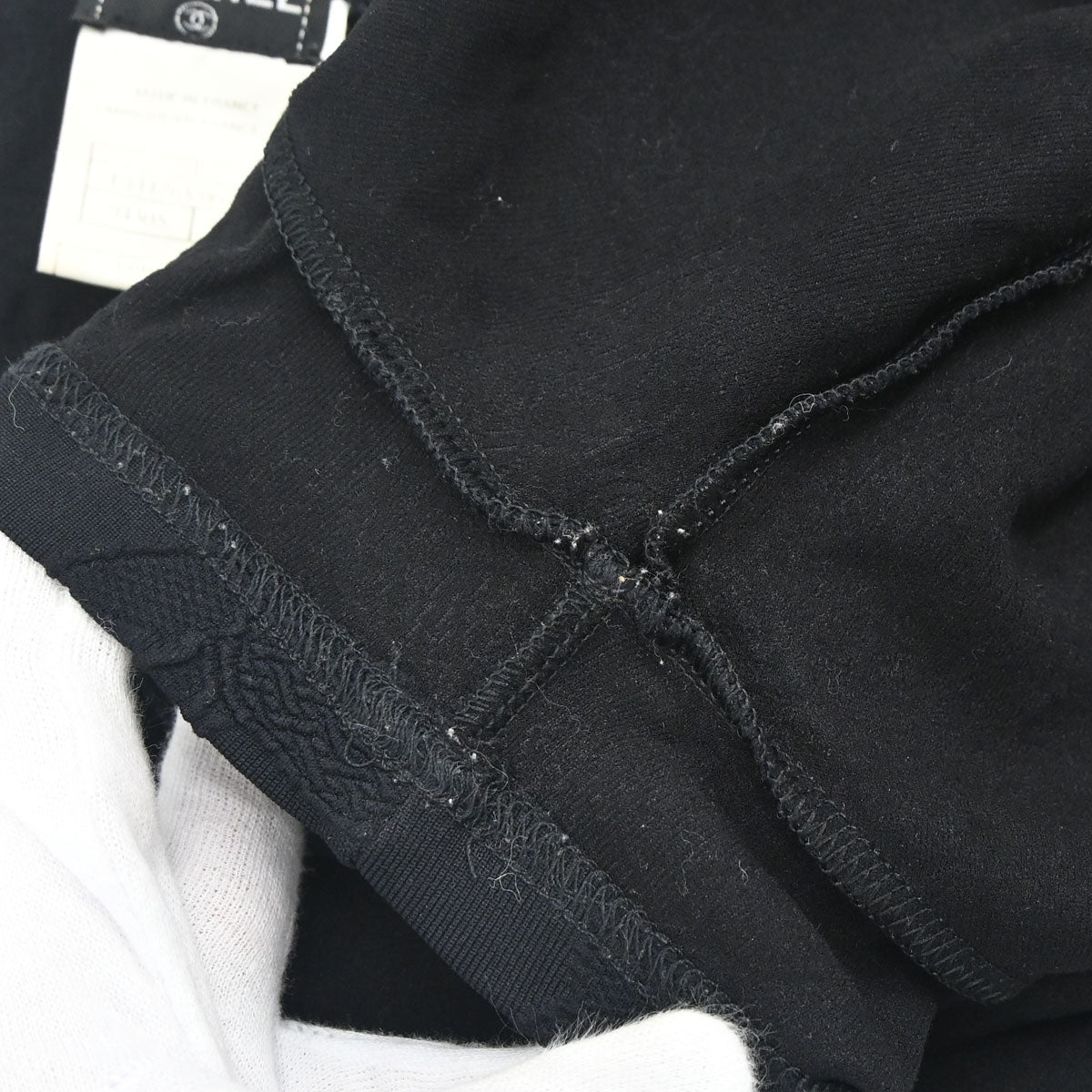 Chanel 1998 Short Sleeve Camellia CC Top Black #50
