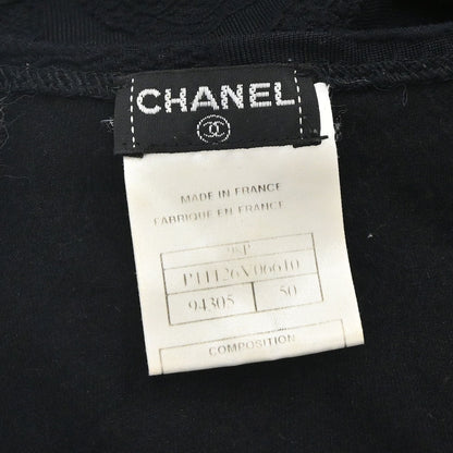 Chanel 1998 Short Sleeve Camellia CC Top Black #50