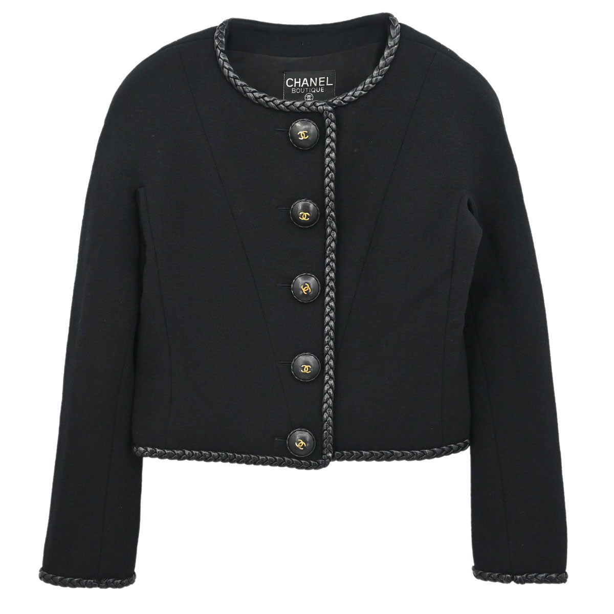 Chanel 1994 Collarless Jacket Black #38