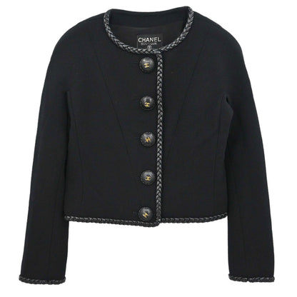 Chanel 1994 Collarless Jacket Black #38