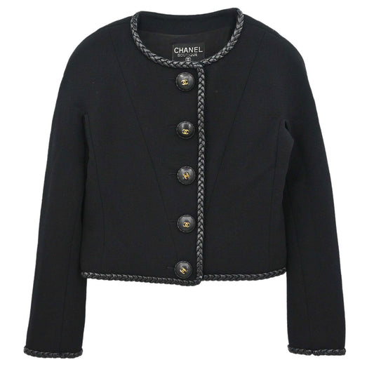 Chanel 1994 Collarless Jacket Black #38
