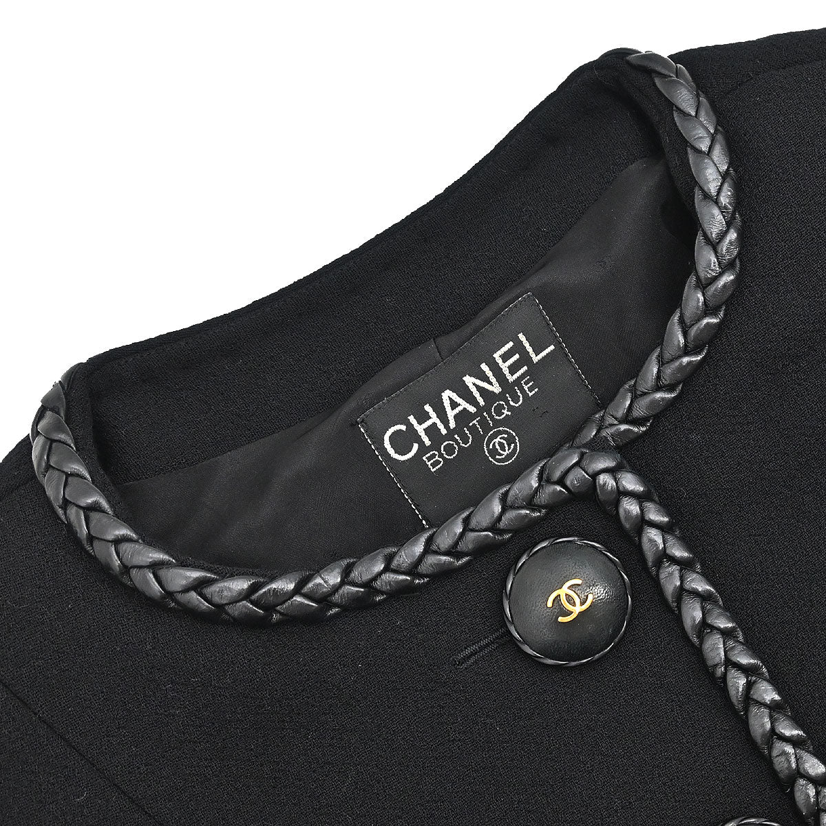 Chanel 1994 Collarless Jacket Black #38