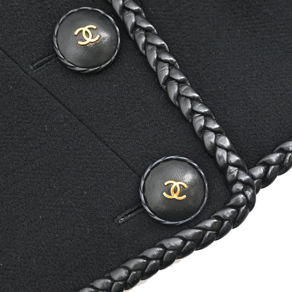Chanel 1994 Collarless Jacket Black #38
