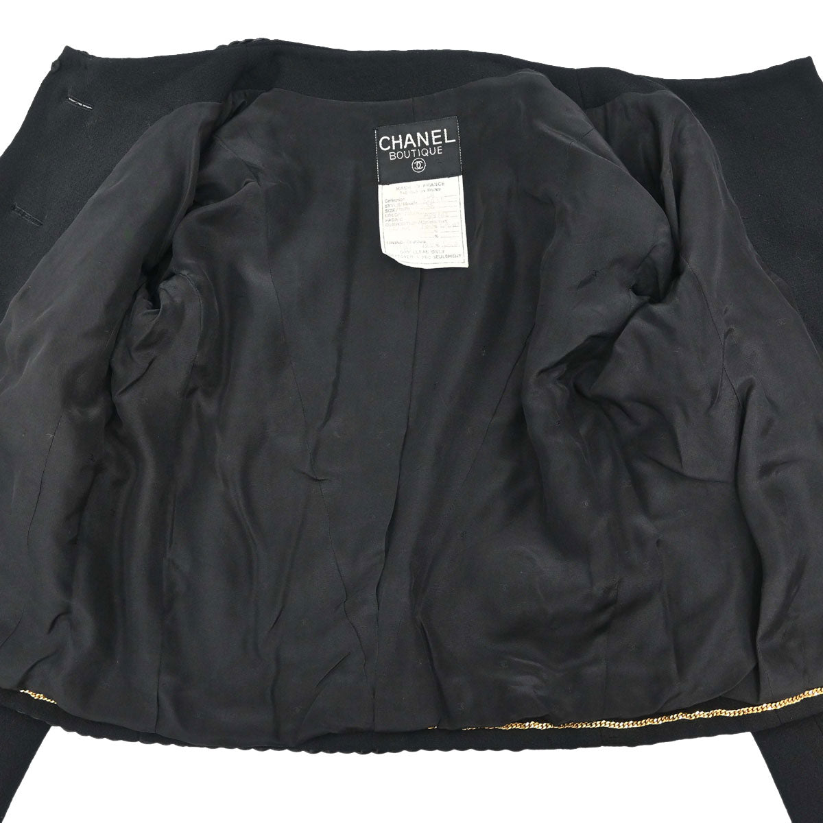 Chanel 1994 Collarless Jacket Black #38