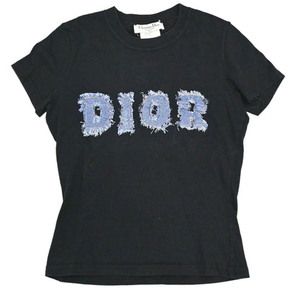 Christian Dior 2003 T-shirt Top Denim Print Black #38