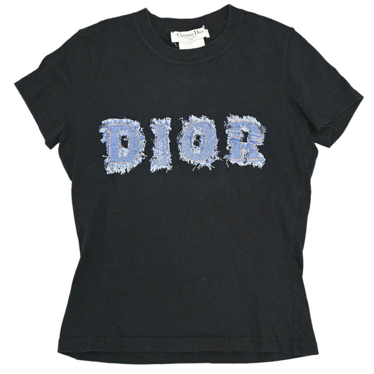 Christian Dior 2003 T-shirt Top Denim Print Black #38
