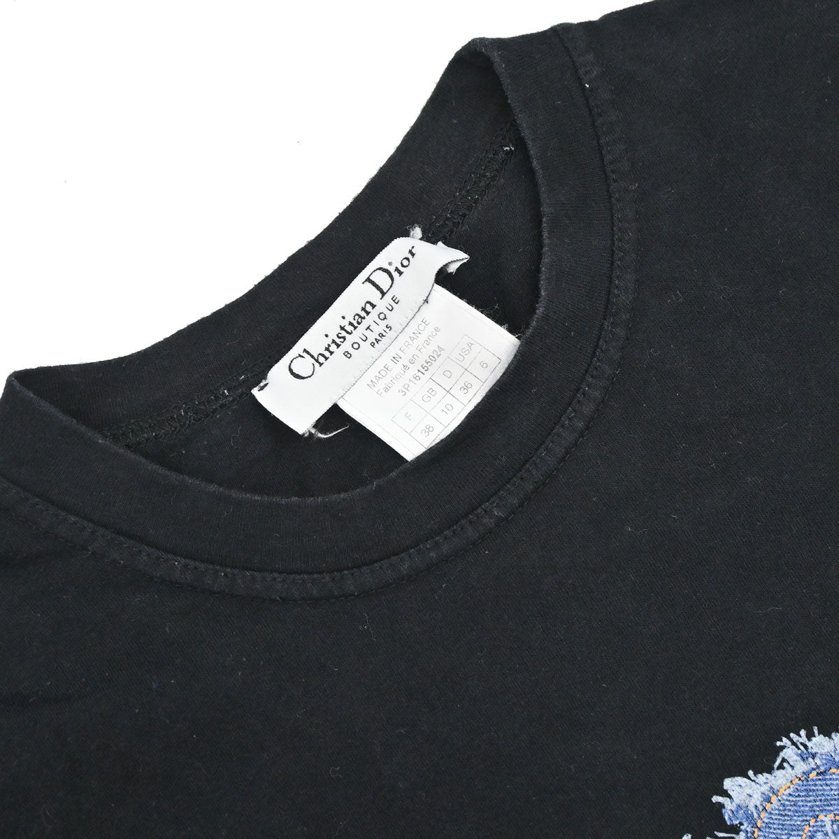 Christian Dior 2003 T-shirt Top Denim Print Black #38